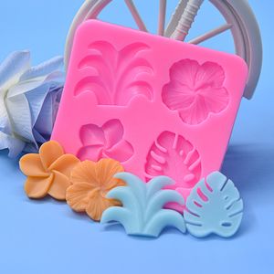 Coconut Plumeria Fusao Flower Turtle Back Leaf Liquid Fondant Cake Silicone Mold Polymer Clay Drop Glue Mold 1224762