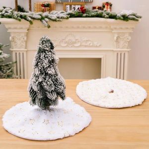 Christmas Decorations Tree Skirt White Plush Foot Carpet Snowflake Faux Fur Base Cover Decoration Home