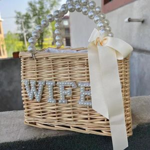 Party Supplies Custom Rattan Basket Bride Bridesmaid Gifts Wedding Present Package Po Props For Pograph