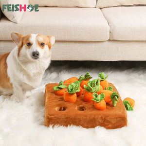 Brinquedos para cães mastiga brinquedos de pelúcia para animais de estimação brinquedos interativos de limpeza de dentes de cenoura brinquedo de pelúcia campo vegetal brinquedo de mastigar escondido brinquedos de comida para cães acessórios 231030