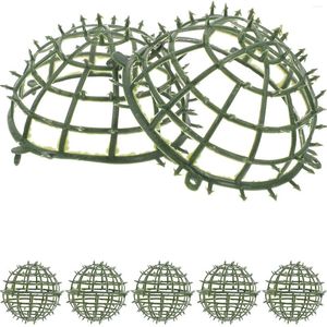 Dekoratif çiçekler 6 adet çiçek aranjman çerçevesi düğün sahne çerçeveleri tel top plastik şimşir destek kafes çim raf buketleri
