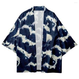 Mäns sömnkläder Summer Men Kimono Robe Gown Vintage Style Cardigan Taoist Bathrobe Casual Nightwear Home Coat Jacket Yukata Outfits