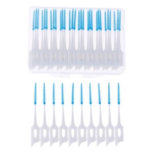 200 pçs por conjunto dente fio dental cabeça higiene oral dental plástico escova interdental palito dente escova limpeza dos dentes