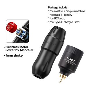 Tattoo Machine Mast Tour Pro Plus Rotary Power By Mcorer1 RCA Wireless Kit with Battery Supplies 231030