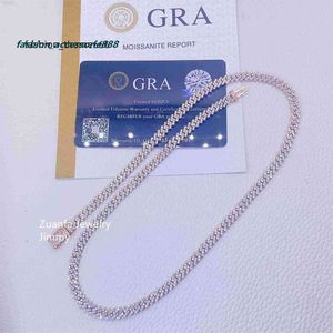 Ожерелья с подвесками Pass Diamond Tester, ширина 5 мм, один ряд, стерлинговое серебро 925 пробы, Vvs, муассанит, бриллиантовое кубинское звено, ожерелье-цепочка