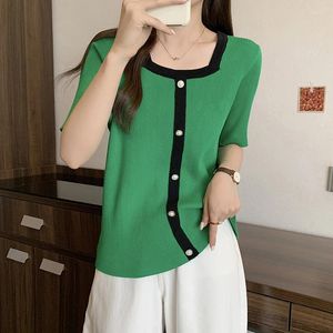 Women's Sweaters Casual Loose Women Sweater Tops Nice Short Sleeve Ladies Shirt Korean Blouse Blusas Mujer 2023 Summer Knitted Pullover