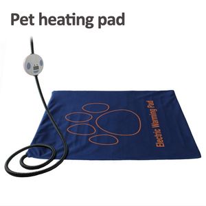 kennels pens 4560cm Pet Electric Heating Pad Blanket Dog Cat Winter Warmer Waterproof Adjustable Temperature Mats US UK EU Plug 231027