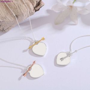 Pendant Necklaces Tiffa T-home Necklace Boutique Jewelry Valentine's Day Gift Love Heart Shaped Card Advanced Design