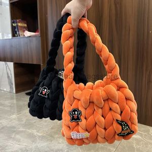 Shoulder Bags 2023 Women's Short Knitted Handbag ollow out Twisted Women's Bag Allowing Trend Cartoon Soft Walletstylishhandbagsstore