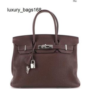 Birkis 50 Handbags Tote Bag Large Capacity Customized Limited Edition Handbag Chocolate Togo with Palladium Hardware Brown Have Logo