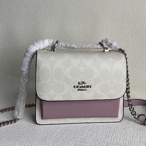 Klare18 Organ 2023 New Glacier White Combination Taro Purple Chain Small Square Store Shoulder Bag Clearance Sale