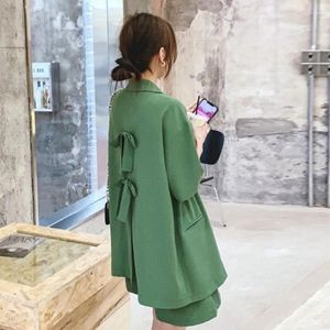 Abiti da donna Abito blazer verde Abito estivo femminile Dolce sezione sottile 2023 Pantaloncini di fascia alta Giacca a due pezzi oversize