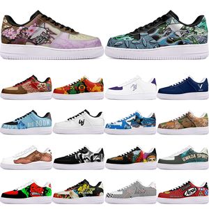 DIY shoes winter clean lovely autumn mens Leisure shoes one for men women platform casual sneakers Classic White clean cartoon graffiti trainers sports 21185