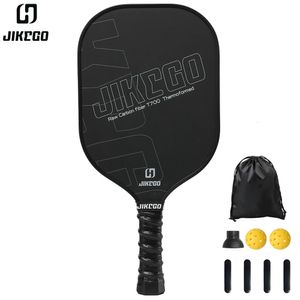 Tennisschläger JIKEGO Thermogeformter T700 Pickleball-Schläger aus roher Kohlefaser, 16 mm Griff, 4,9 Zoll Pickleball-Schläger-Sets, Herren- und Damen-Abdeckungspaddel 231030