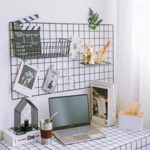 Decorative Plates Nordic Home Wall Decoration Ins Iron Grid Decor Po Frame Postcards DIY Art Display Storage Rack Holder Shelves Organizer