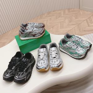 Órbita tênis designer corredor sapatos casuais caixa verde das mulheres dos homens de luxo couro formadores malha náilon tecido tênis sapatos