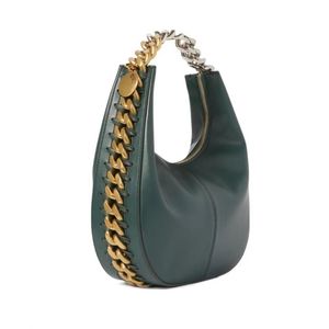 Frayme Flap Small Zipted Shourdled Bag Luxury Designer Stella McCaryney Bag Chain Zipit Women Leather Handbag Bucket Hobo Bag White Pink Green 9a Totes