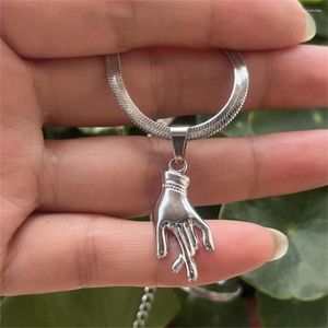 Colares de pingente de aço inoxidável mão gesto colar para mulheres 2023 na moda lâmina cadeia simples jóias gota