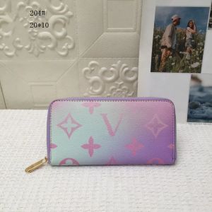 Mode Geldbörsen ZIPPY WALLET Frühling in der Stadt Farbverlauf Monogramme Drucken Leder Geldbörse Frauen Luxus Designer Clutch Tasche