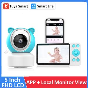 Baby Monitors 5" Tuya Smart WiFi Feeding Reminder Temperature Motion Sound Detection APP View Control Audio Video Camera 1080P 231030