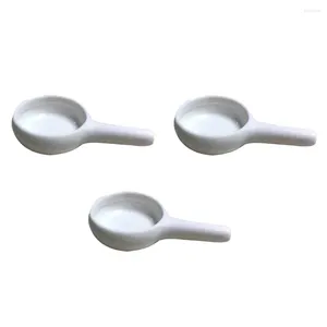 Candle Holders 3 Pcs Tray Table Candles Burner Plate Handle Ceramics Aroma Holding Spoon Simple Fragrance Warmer Practical Oil