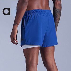 Lu Lu Yoga Lemon Al New Running and Cycling Sports Shorts Men's Marathon Track and Field Quick Dry Aloランニングアスレチック