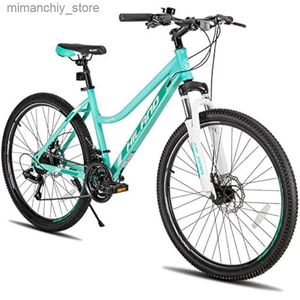 Bisikletler 26 inç kadın dağ bisikleti ile adım çerçeve ile bisiklet Shimano 21 Hızlı Süspansiyon Çatal Mtb Bisiklet Kadınlar Erkek Erkekler Yetişkin Q231030