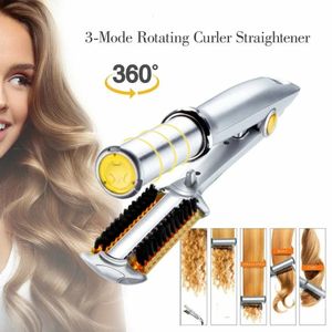 Curling Irons Professional Hair Curler Iron Curling Iron Rotating Hair Brush Curler Styler 2 in 1 Hair Styling Tool Curling Iron with Brush 231030