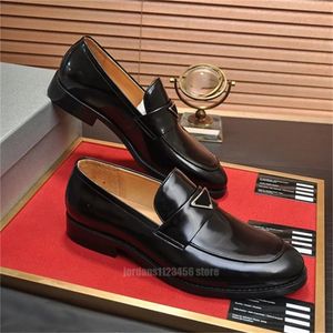 Luxury high quality men formal dress shoe masculino leather genuine elegant black suit shoes designer mens casual office loafers