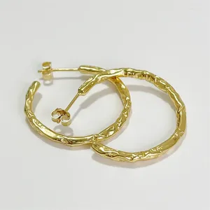 Çember Küpeler Retro Metal Altın Renk C ŞEKİL ÇEVRESİ Kadınlar için Kore Mücevher Moda Düğün Partisi Hediyesi E2171