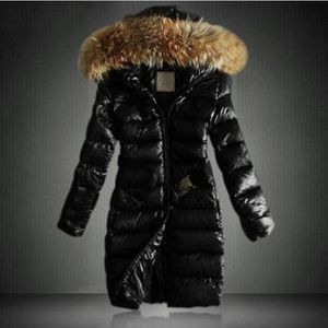 Frankreichmarke Frauen Lang / kurz Winter Down Jacke Damen schlanke weibliche Schichten verdicken Pelz Parka Down Copp Coded Parkas