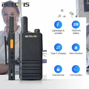 Walkie Talkie 15mm Ultrathin Mini Retevis RT622pタイプCチャージVox Walkietalkies PMR446 Profesional Portable Twoway Radio HT 231030