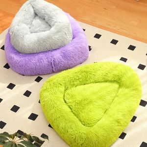 Cat Beds Furniture Warm Cat Bed Dog Pet Bed Kennel Non-Slip Winter Warm Puppy Dog Kennel Sleeping Long Plush Soft Kitten Cushion Mat Cat Supplies 231030