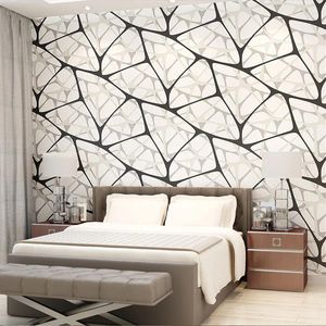 Tapety Wellyu Nowoczesne minimalistyczne paski w paski Roll Roll Glitter Flocking for Wall Paper TV Gold White Green Coffee 7 Kolor R148