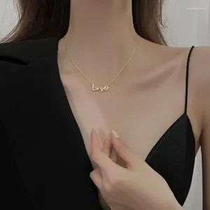 Pendants 925 Sterling Silver Letter Necklace Love Crown Female Retro Clavicle Chain Accessories Wholesale Jewelry