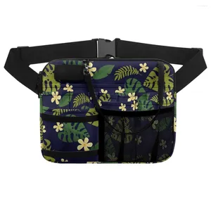 Sacos de cintura Polinésia Frangipani Padrão Mulher Pessoal Trabalho Bolso Sala de Operação Satchel Ferramenta Saco de Armazenamento Grande Capacidade Pacote Mezanino