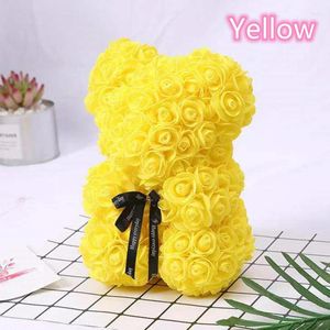 Decorative Flowers 2023 Drop 25cm/40cm Teddy Rose Bear Artificial Flower Of Christmas Decoration For Home Valentines Women Gifts