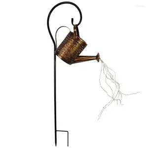 Förvaringspåsar vattnar burk för trädgårdssol hängande lätt innovativa utomhusjärn duschlampor smides vattenlampa med