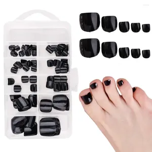 Kunstnagels 120 stks/doos Veelkleurige Korte Press-on Teennagels Effen Kleur Gel Fake Volledige Dekking Wearable Teennagel Manicure Vrouwen