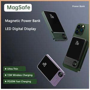 10000 mAh Power Bank magnetyczna ładowarka QI do iPhone'a 14 Samsung Huawei Powerbank PD 22,5W Szybka ładowarka przenośna
