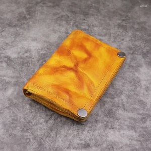 Wallets Head Layer Vegetable Tanned Leather Wallet Retro Style Long Multi Card Multi-functional And Bag For Men