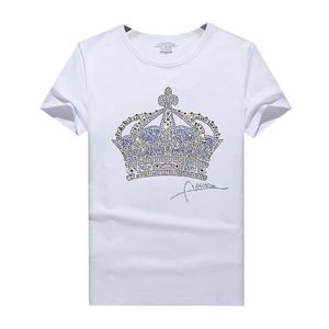 T-shirt estiva a maniche corte con strass per uomo in misto cotone con disegni - Camicie casual girocollo vintage da donna unisex255q