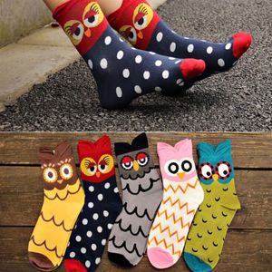 Autumn Winter Fashion Socks New Women Cute Owl Print Socks Casual Women Girls Socks 2016 Drop Hjia1029317V