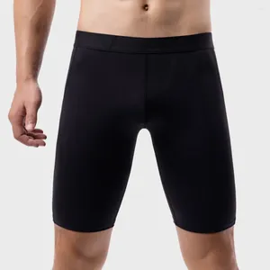 Underbyxor män boxare underkläder silkeslen mitten midja trosor tråd hudvänlig badkläder andningsbara komfortstammar sport shorts byxor