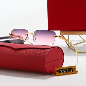 Óculos de sol polarizados de designer vermelho para homens oval quadrado curvado praia mulher óculos sem aro famoso clássico retro luxo pantera óculos moda carti eyewear