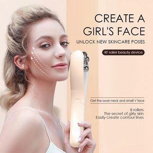 Face Care Devices Y Shape Massager Anti Wrinkle Device V Roller Lifting Tool EMS Full Body Slimming Double Chin Reduction 231027