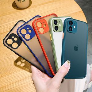 Matte Phone Cases for iPhone 15 14 13 12 11 Pro Max XS MAX XR X 6 6S 7 8 Plus SE Clear Transparent Hard Case Shockproof Armor Cover in OPP Bag