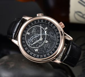 Luxury Mens Fashion PCEKS 5102 6102 6104 Zegarstka Niebo Księżyc Phaza Automatyczny Ruch zegarek Męskie Tło Przezroczyste męskie zegarek