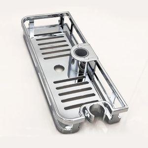 Bathroom Shelves Multifunction Home Decor Organizer Bathroom Lifting Rod Removable Stand No Drilling Soap Holder Shower Shelf Storage Rack Tray 231030