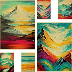 Paintings Colorful Landscape Poster Art Work Wall Print Painting Home Cafe Office Bar Studio Indoor Room Decoration Picture